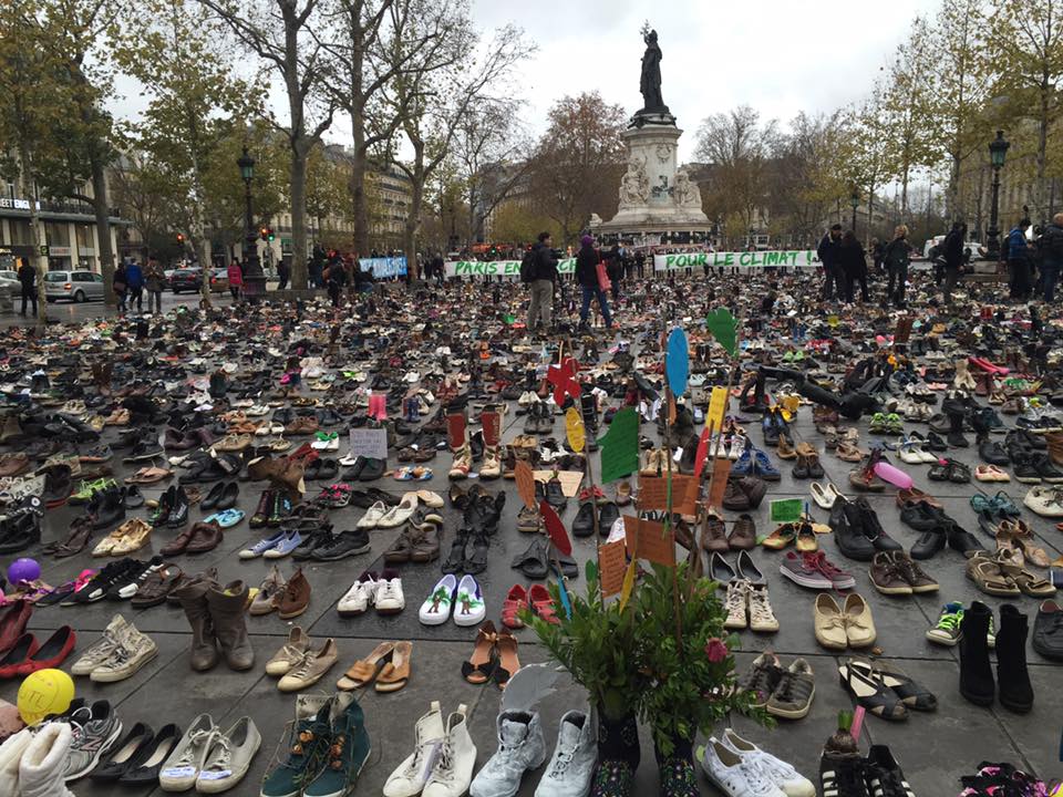 Na COP21 sapatos ocupam lugar de manifestantes em Paris
