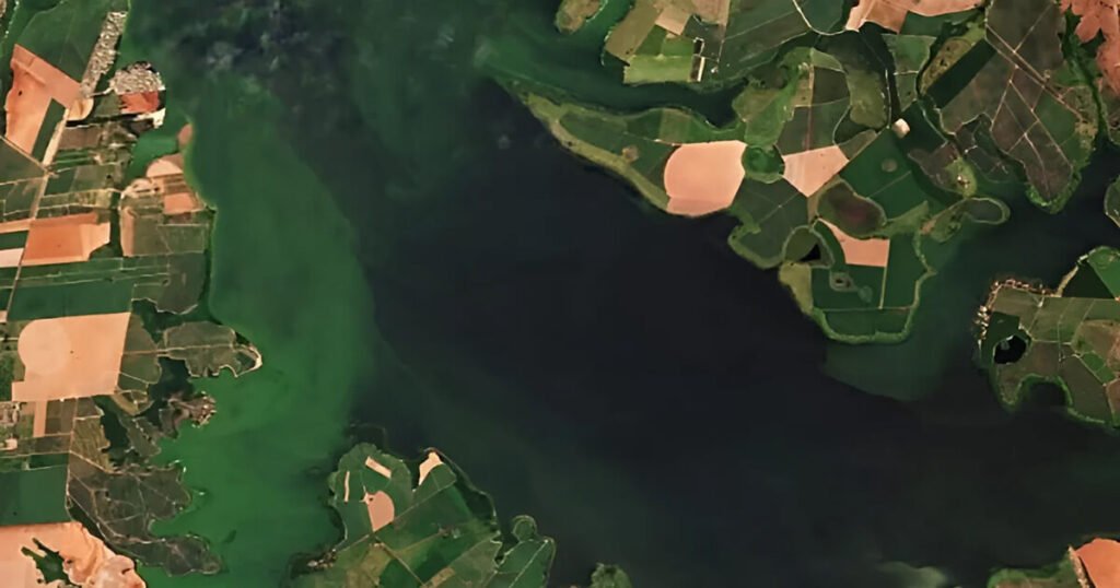 Imagens-de-satelite-mostram-Rio-Tiete-manchado-de-verde-entre-Aracatuba-e-Rio-Preto
