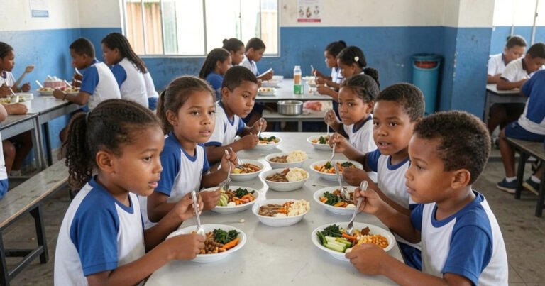 Crianças Escola Alimentação Saudável